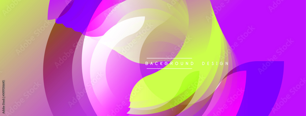 Poster Abstract flowing shapes, vibrant colors blend. Modern design, dynamic composition, smooth gradients create visual interest.