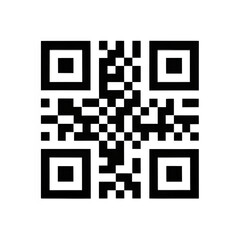 Stylized QR Code Illustration White Lines on Black Background, Modern Design Element