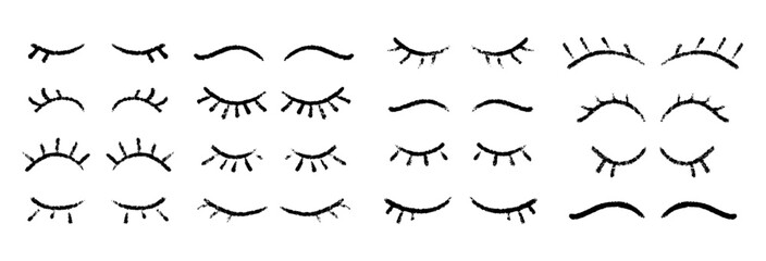 Cute eyelash eye with unicorn cartoon style. Feminine face close-up illustration. Flat vector illustration isolated on white background.