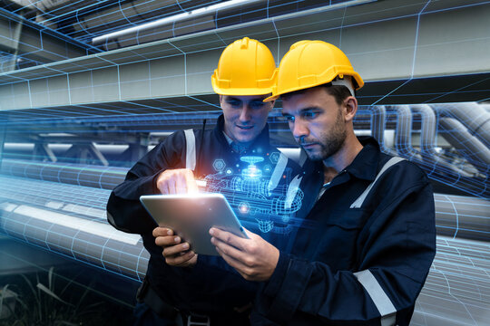 Engineers Analyze Gas Pipeline System with AR Tablet
