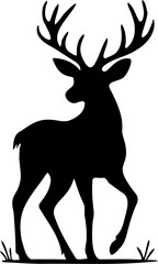 deer silhouette vector illustration, isolated on white