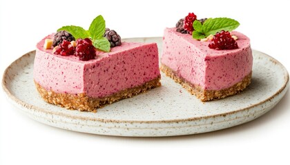 Berry dessert, two slices