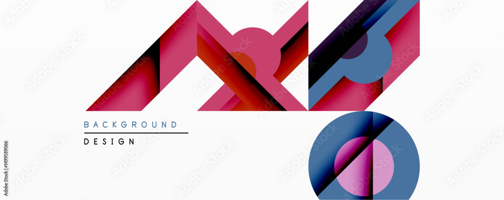 Aufkleber abstract geometric composition. overlapping shapes create dynamic visual effect. pink, blue, black h
