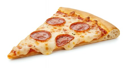 Delicious Single Slice of Pepperoni Pizza with Melted Cheese