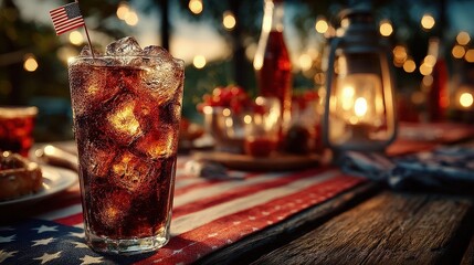 Iced cola beverage outdoor gathering