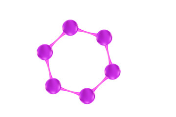 abstract purple molecule icon isolated, transparent background. Perfect for cosmetology ingredient illustration, circular arrangement, liquid beauty products formula