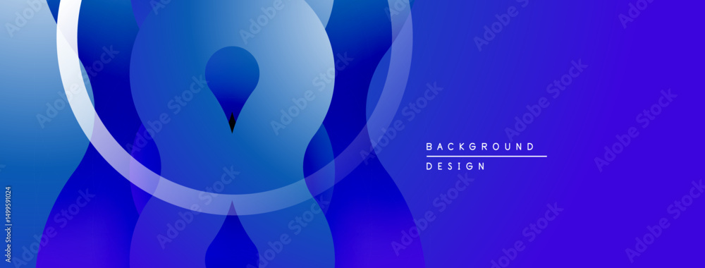 Aufkleber abstract blue design. overlapping shapes create modern, flowing visual effect. gradient shades add d