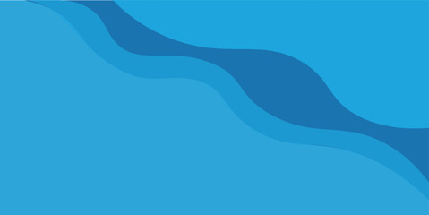 Blue abstract background in paper cut style. Water wavy paper layers for World Oceans Day June 8.vector illustration
