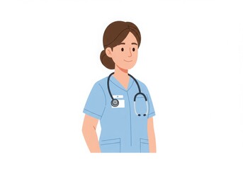 Fototapeta premium Illustration of a nurse with a stethoscope