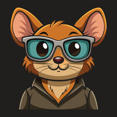 wood wearing a sunglass vector art illustration.