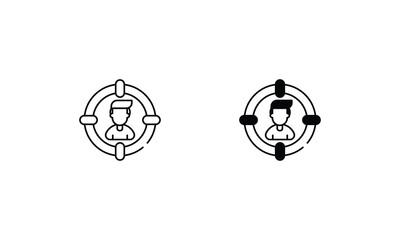 Customer Target icons set vector stock illustration