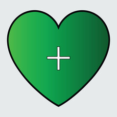 Obraz premium green heart with cross.