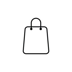 Minimalist black shopping bag icon on a white background. Perfect for e-commerce, retail, sales, or store-related content. Ideal for apps, websites, and promotional graphics.
