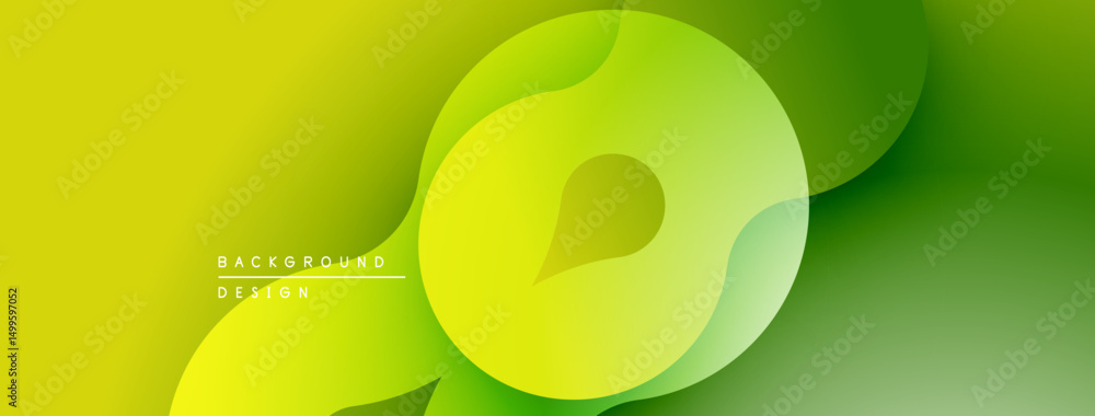 Poster Abstract vibrant background. Overlapping shapes create dynamic visual flow. Gradient colors suggest growth, energy. Modern design element.