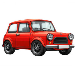 Find classic red mini cooper car vector illustration image download now on transparent background