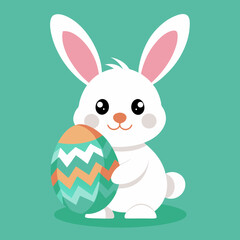 easter bunny with eggs