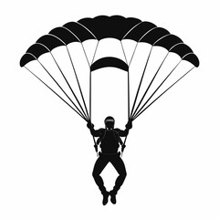 paraglider silhouette on white