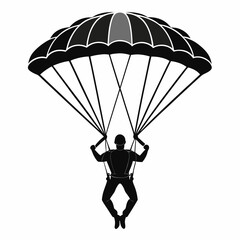 silhouette of a man with parachute