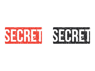 secret rubber stamp, vintage, grunge, misprinted or eroded tag, isolated on transparent background