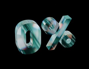 Zero percent 3d dispersed glass render 