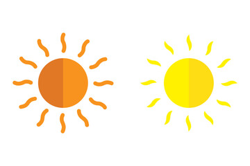 Simple sun icon set. Shine sun ray set. Sun icon set. Black sun star icons collection. Summer, sunlight, nature, sky. Vector illustration isolated on white background.