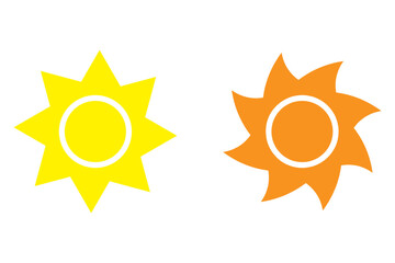 Simple sun icon set. Shine sun ray set. Sun icon set. Black sun star icons collection. Summer, sunlight, nature, sky. Vector illustration isolated on white background.