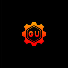 GU Initials Tech Logo Vector Art  Icons  and Graphics