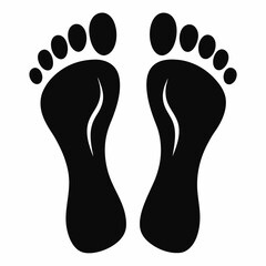 Healthy Human Feet vector silhouette black on white background