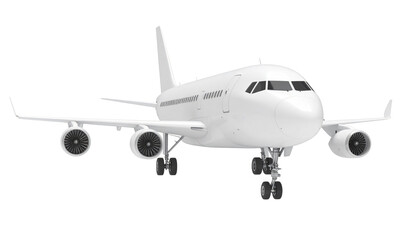 Obraz premium White airplane isolated on a white background airliner jet travel flight aviation
