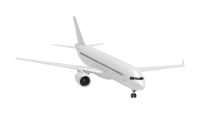 White airplane model isolated on a white background