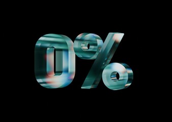 Zero percent 3d dispersed glass render 