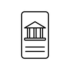 Mobile banking line icon vector, with editable stroke, ideal for banking apps, mobile transactions, and personal finance tools