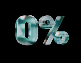 Zero percent 3d dispersed glass render 