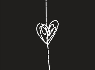 heart symbol on continous line 