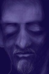 ブルースを聴く男portrait of a man