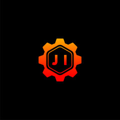 JI Initials Tech Logo Vector Art  Icons  and Graphics