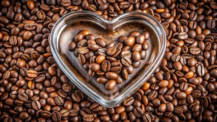 Fototapeta premium Heart-Shaped Bowl of Coffee Beans