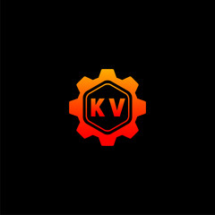 KV Initials Tech Logo Vector Art  Icons  and Graphics