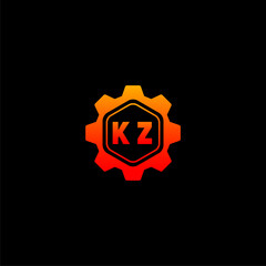 KZ Initials Tech Logo Vector Art  Icons  and Graphics