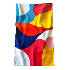Contemporary Beach Towel with Large Dynamic Color B Isolated on Transparent Background
