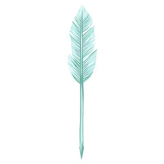 Artistic Arrow with Freeform Lines in Pastel Mint C Isolated on Transparent Background
