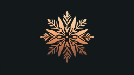Intricate copper-toned snowflake design