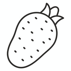 CorJapanese Sweet Potato outline icon on white background