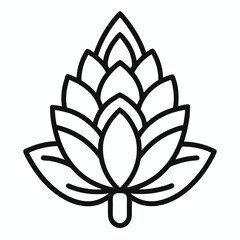 Jerusalem Artichoke outline icon on white background