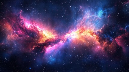 Naklejka premium Celestial wonders night sky exploration in cosmic digital art