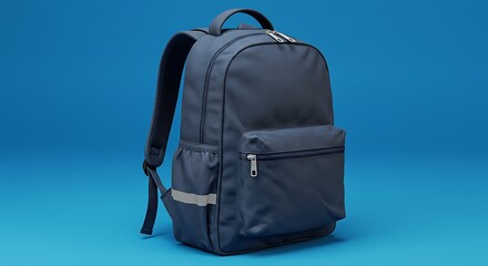 Fototapeta premium backpack isolated on blue background