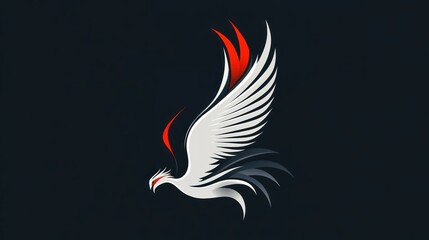 Obraz premium Soaring bird in flight, stylized design