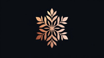 Ornate snowflake design with leaf-like patterns