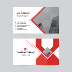 Red and white modern business card