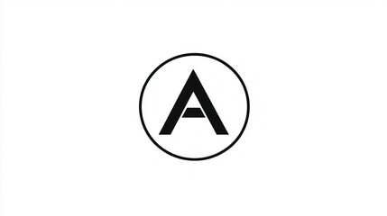 Minimalist logo featuring a capital letter A inside a circle